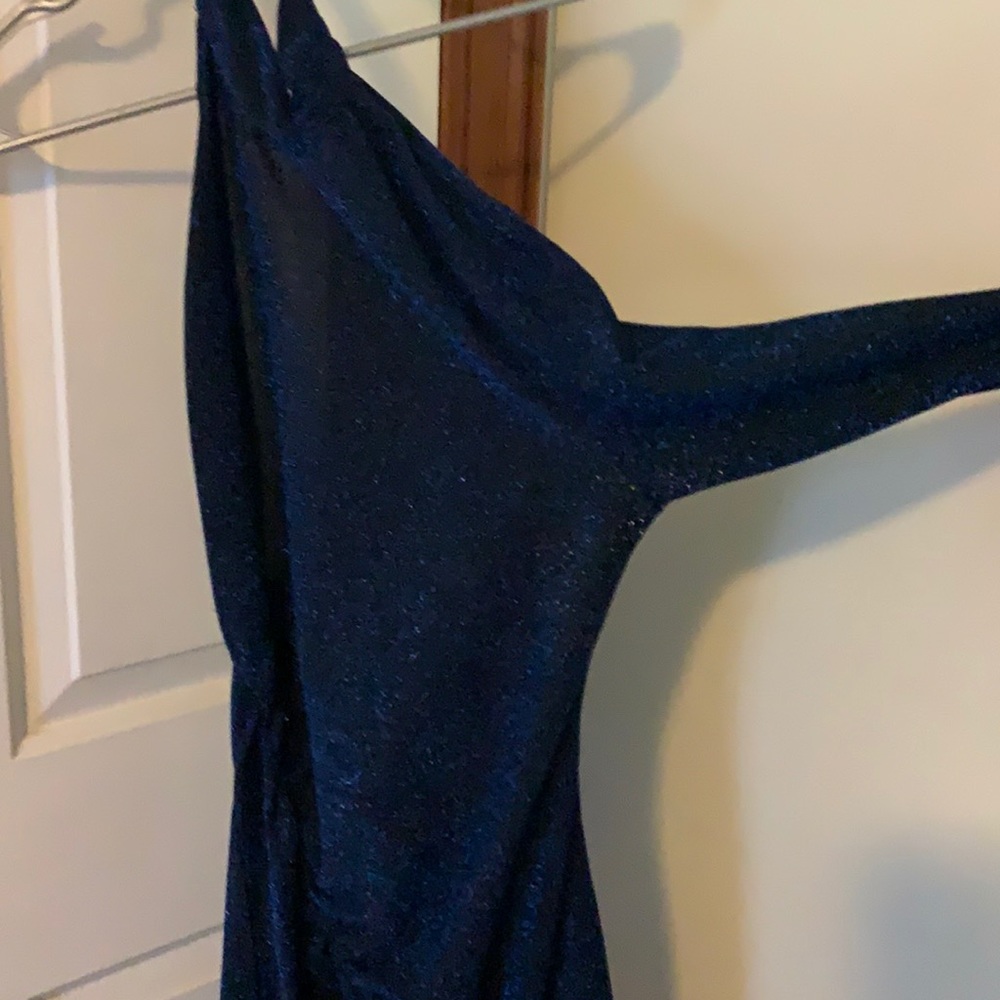 dark sparkly blue mini dress